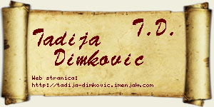 Tadija Dimković vizit kartica